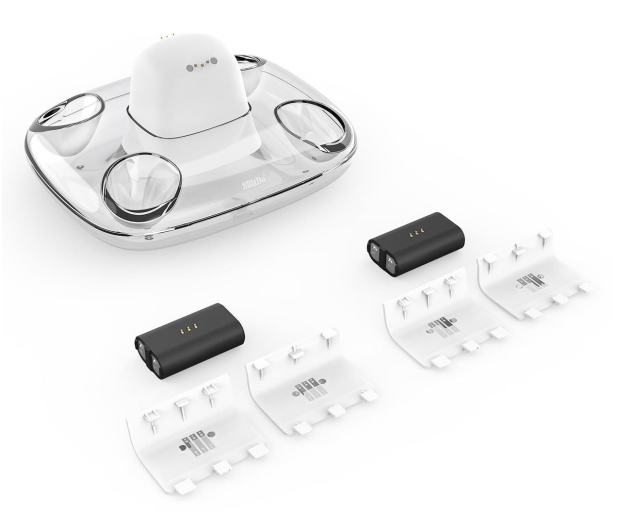 8BitDo Podwójna stacja ładująca + 2 baterie do padów XS/XO - White - 1145913 - zdjęcie